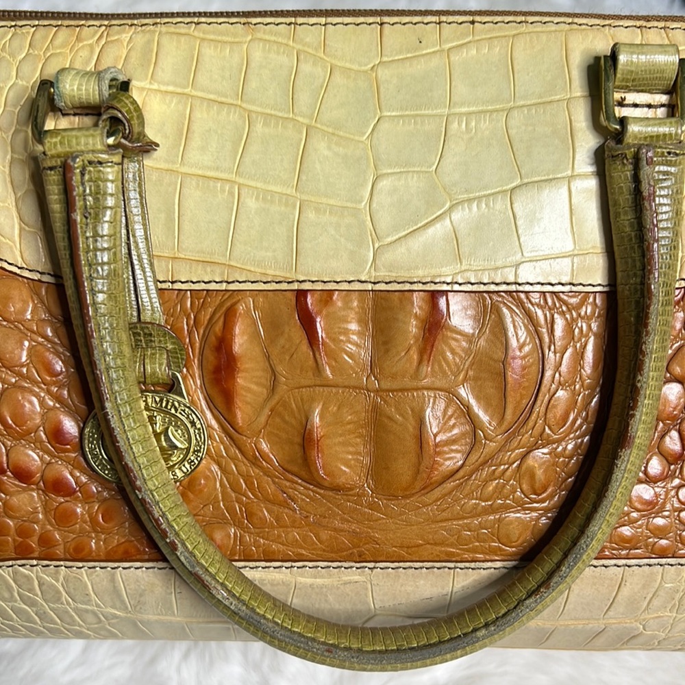 Brahmin small satchel in tan/cream handbag pure - Picture 4 of 14